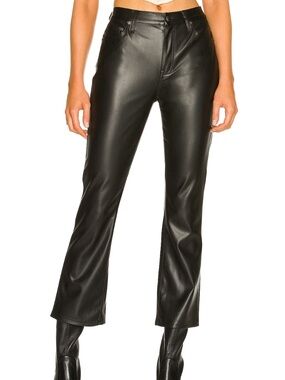 Pistola Lennon High Rise Cropped Boot Leather Pant